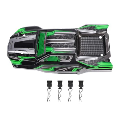 SUNGOOYUE 1/16 Body Shell Rc Car Body Shell, Replacement for Scy16101 Scy16102 1:16 Off Road Trucks, with Graffiti Decals and Mounting Pins (Green) - color: Green