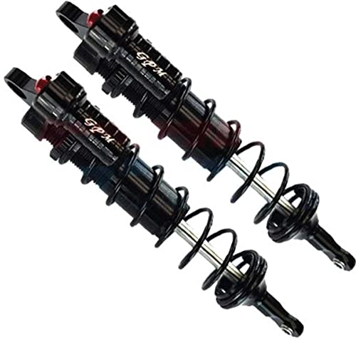 GPM 2Pc Set Upgrades Aluminum 6061-T6 Rear L-Shape Piggy Back Adjustable Spring Dampers 143Mm For 1/8 4Wd Sledge Monster Truck (95076-4) Rc Cars (black)