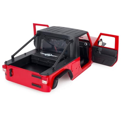 313mm Wheelbase Hard Plastic Pickup Body Shell Unassembled Kit for 1/10 RC Crawler Car Axial SCX10 90046 Jeep Wrangler (Red) - color: Red