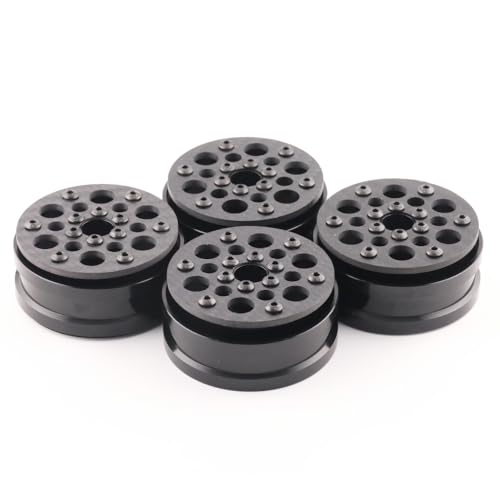 Beadlock Wheel Rims 4PCS 1.9" Upgraded Carbon Fiber Aluminum Wheel Hub Compatible with 1/10 RC Crawler Gen8 TRX-4 Axial VS4-10 Capra SCX10 RC Car Accessories (Patten E) - color: Patten E