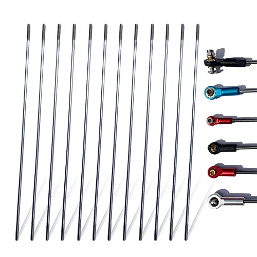 12Pcs Pushrod Connector 304 Stainless Steel Rod Linkage DIY Parts for RC Model Airplane Helicopter Boat Car M3 Length 7.87" - size: M3x7.87"
