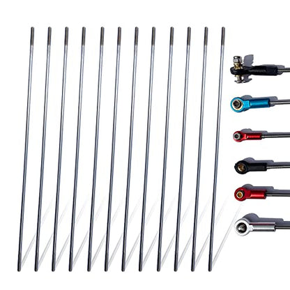 12Pcs Pushrod Connector 304 Stainless Steel Rod Linkage DIY Parts for RC Model Airplane Helicopter Boat Car M3 Length 7.87" - size: M3x7.87"