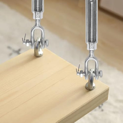 2Pack Heavy Duty Turnbuckle 3/8 * 6Inch,Weather Resistant,M10 Hot Dipped Galvanized Steel Jaw and Jaw Turnbuckle | 1200 lbs Working Load Limit, Weather Resistant,for Tractor,Wire Rope Tension,Sun Shade Tent,Treehouse,Deck - size: 3/8*6inches