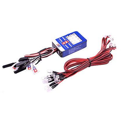 12 RC Car LED Lighting Kit Steering Brake Simulation Flash Light for 1/10 Scale Models Yokomo Tamiya HSP HPI AXIAL RC4WD Traxxas