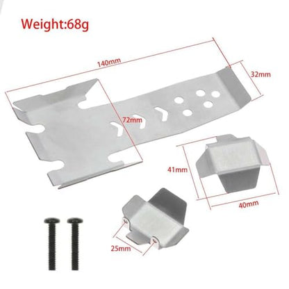 Stainless Steel Skid Plate Axle Protector Chassis Armor Compatible with 1 10 Scale RC Crawler Car Upgrade Parts Compatible with VP Optic H10 Model