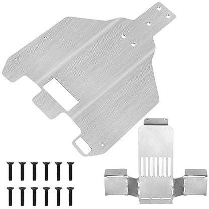 Stainless Steel RC Skid Plate RC Chassis Armor Axle Armor Protector Guard Compatible with Wltoys 12428 12429 12423 1/12 RC Crawler Car
