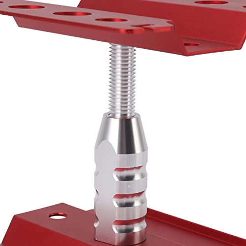 RC Car Work Stand Aluminum Repair Workstation 360 Degree Rotation with Height Adjustable and Scale for 1/8 1/10 /12/16 /18 RC Cars Trucks (Red) - color: Red