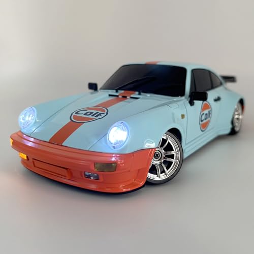 HLSFWDRIVE LDRC Drift Car with Gyro 1/18 RC Drift Car RWD Race | Hobby RC Car for Adult with Gyroscope Full Proportional Metal Drive Shaft Independent Suspension Alloy Shell LD1898
