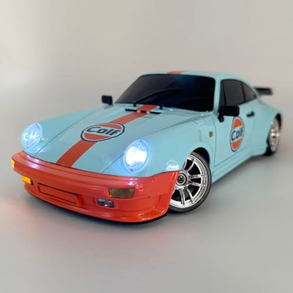 HLSFWDRIVE LDRC Drift Car with Gyro 1/18 RC Drift Car RWD Race | Hobby RC Car for Adult with Gyroscope Full Proportional Metal Drive Shaft Independent Suspension Alloy Shell LD1898