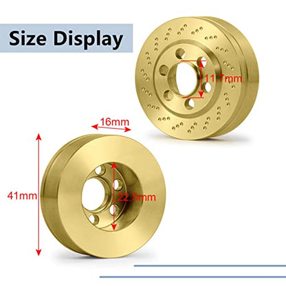 MORLORDY 4PCS RC Brass 2.2 Beadlock Wheels Weights for 1/10 Scale SCX10 D90 Wraith 90048 90018 RR10 RC Wheel Weights Accessories - size: 2.2 Inch