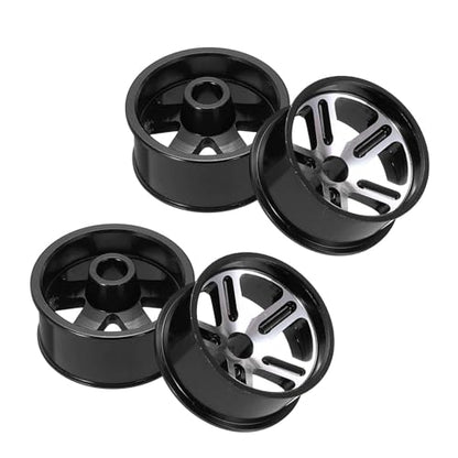 MECCANIXITY 4Pcs RC Car Wheel Rims, 20.5mm Dia 5-Spoke Black Aluminum Alloy Wheel Rims Hex Hub for HSP RC Drift Racing Touring Car - color: Black, size: 20.5mm Dia