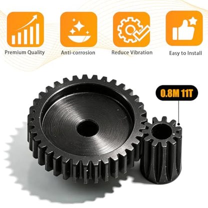 3-Pack Steel Metal 0.8M 5mm Pinion Motor Gear Sets 11T Compatible with HPI Kyosho Losi Axial Tamiya 1/8 1/10 RC Car Monster Truck Buggy, 0.8 Module Gear for Traxxsa Arrma - style: 3Pcs 11T