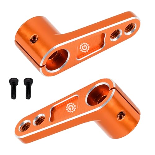 2PCS TGCWENG CNC Aluminum Alloy 25T Servo Horn 25 Teeth Steering Arm Horn Suitable with Losi Tamiya HPI HSP Redcat Axila SCX10 90046 TRX4 Etc 1/10 RC Crawler car (Brown) - color: Brown