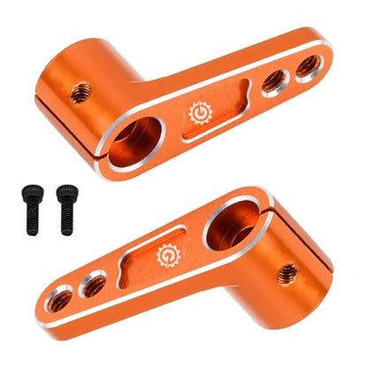 2PCS TGCWENG CNC Aluminum Alloy 25T Servo Horn 25 Teeth Steering Arm Horn Suitable with Losi Tamiya HPI HSP Redcat Axila SCX10 90046 TRX4 Etc 1/10 RC Crawler car (Brown) - color: Brown