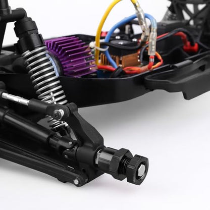 Hobbypark 4-Pack Aluminum Alloy 12mm to 17mm Wheel Hex Hubs Adapter Extension Conversion Nuts for 1/10 RC Car Upgrade 1/8 Tires (Black) - color: Black
