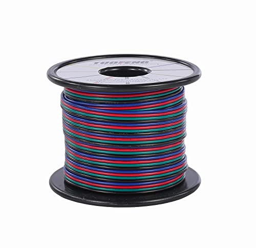 TUOFENG 20 AWG 4 Pin RGB Extension Cable, 40ft | LED Strip Wire - size: 20 awg 4 parallel lines 40ft