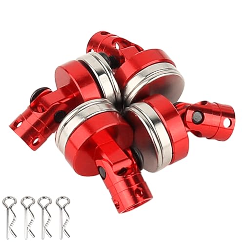 4PCS RC Magnetic Body Post with Clips,Alloy Magnetic Stealth Invisible Body Shell Mount Column Compatible with HSP Redcat Himoto Traxxas SCX10 4WD 1/10 RC Car (red) - color: Red