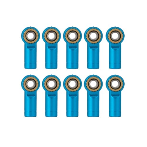 10pcs/Set Aluminum M3 Link Rod End Ball Joint CCW for Axial SCX10 D90 1/10 RC Car Crawler Car Upgrade Parts ( Color : Blue 10pcs )