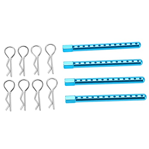 RC Body Post High Strength Aluminum Alloy RC Car Shell Column with Buckle for HSP 94102 94122 94103 94123 1/10 Scale RC Cars (Blue) - color: Blue