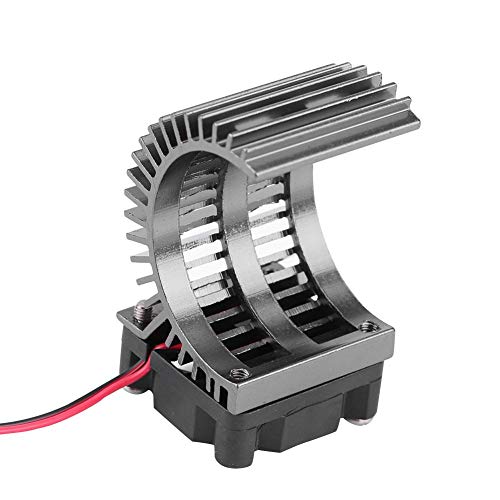 Dilwe Motor Heat Sink Heat Sink with Cooling Fan for 1/10 Scale Electric RC Car 540/550 Motor(Black)