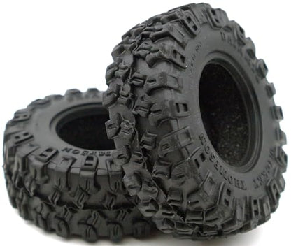 1.0 Inch Sticky Soft Tires 52 * 19mm for TRX-4M SCX24 1/18 1/24 Wheels Upgrades, High Viscosity RC Crawler Rubber Tyre (TW1002)