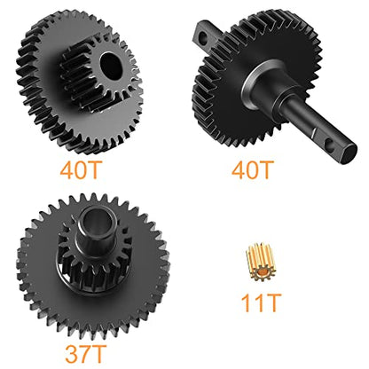 Hardened Steel Transmission Gear Set Upgrade Parts for 1/18 TRX-4M Crawler Car, Comes with Transmission Gears, Pinion Gear and 6 Bearings