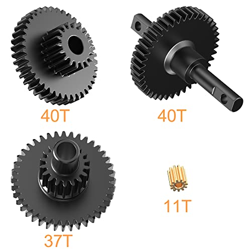 Hardened Steel Transmission Gear Set Upgrade Parts for 1/18 TRX-4M Crawler Car, Comes with Transmission Gears, Pinion Gear and 6 Bearings