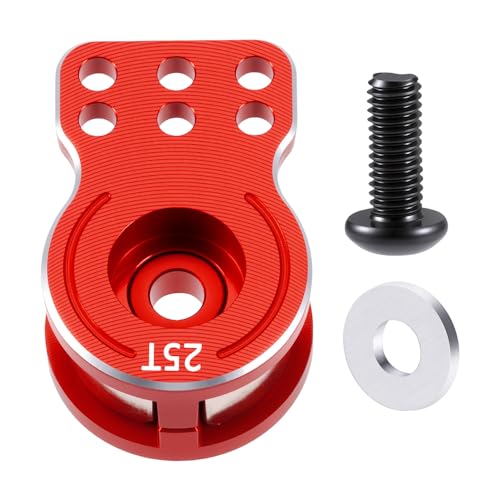 MORLORDY Adjustable 25T RC Servo Saver Aluminum Unloading Servo Arm for 1/12 Tamiya Lunch Box CW-01 Chassis Midnight Pumpkin RC Truck Upgrade Parts (Red) - color: Red