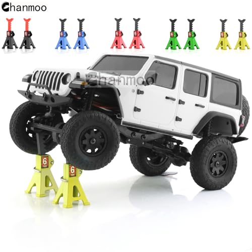 1/24 RC Toy Jack Stands 1/18 Simulation 6 Ton Metal Adjustable Mini Jacks Stand for 1:18 1:24 Scale Crawler Car Axial SCX24 Kyosho Tamiya HSP FCX24 TRX4M SCX24 AX24 Ford Bronco (Green, 2 PCS) - color: Green