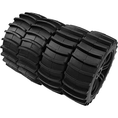 1/8 RC Off Road Buggy Snow Sand Paddle Tires Wheels 17mm Hex Hub Plastic Wheel Rims w/Foam Compatible with HSP HPI Baja Redcat Arrma Typhon 6S Losi Traxxas 1/8 Scale,7-Spoke