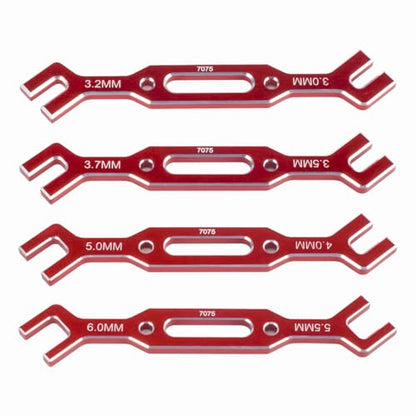 Aluminum Multi-Functional 1/10 RC On Road Car Alignment Tool Set– Camber/Toe/Slip Angle Gauge, Suspension Tuning Setup Gauge, Ultimate Suspension & Steering Adjustment Tool (Red Set with Wrench) - color: Red Set With Wrench