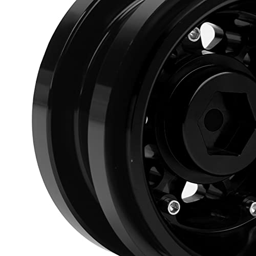 VBESTLIFE 4 PCS 2.9 Inch Wheels 12 Hole Alloy Wheels, 1/6 RC Car Wheels for AXAIL SCX6 1/6 RC Car - color: Black
