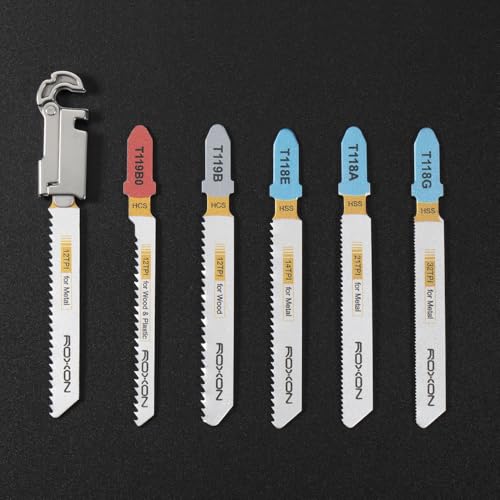 ROXON FT07 Build Your Own Multi tool-FLEX Implements Set | Box Cutter, Ruler and Magnetic grabber, Pen & Tweezers and Needle,T Shank Adapter as A set