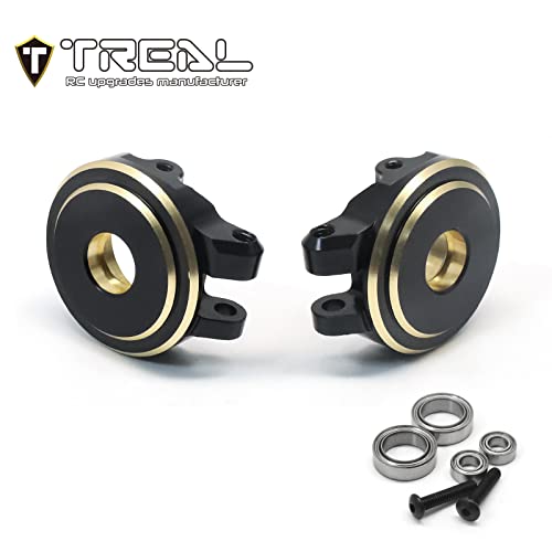 Treal Brass Front Steering Knuckles Set 18.6g/pc (2P) L&R Heavy Weight Upgrades Compatible with 1/18 TRX4M