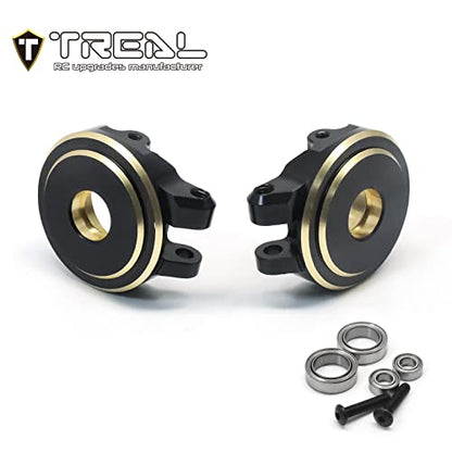 Treal Brass Front Steering Knuckles Set 18.6g/pc (2P) L&R Heavy Weight Upgrades Compatible with 1/18 TRX4M