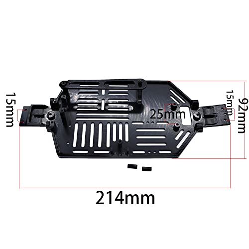 CNC Metal Chassis Body Frame Board for SG1603 SG1604 UD1601 UD1602 1/16 RC Car Spare Parts Accessories (Black)