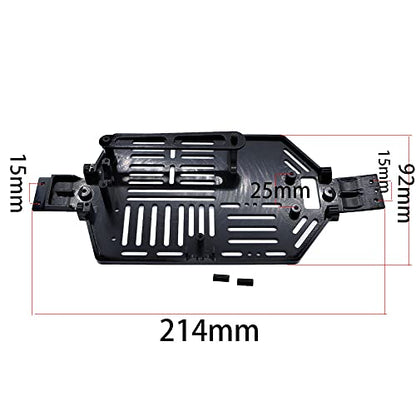 CNC Metal Chassis Body Frame Board for SG1603 SG1604 UD1601 UD1602 1/16 RC Car Spare Parts Accessories (Black)