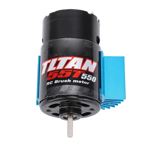 Alomejor 550 RC Car Motor, Brushed Motor with Cooling Fan and Heat Sink for Axial SCX10 HPI JL 90046 Slash 1:10 RC Crawler (55T) - size: 55T