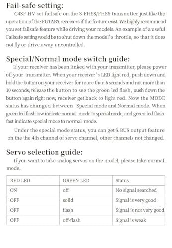 Corona C4SF C4SF-HV 2.4GHz 4 Channels S-FHSS/FHSS SBUS Compatible Receiver for FUTABA S-FHSS FHSS 3PV/7PX/4PLS/4PV/7PX/4PX etc Models Parts (2PCS C4SF-HV) - style: 2PCS C4SF-HV