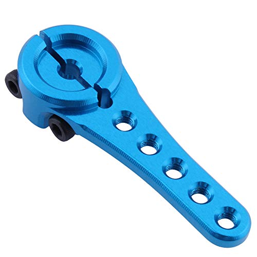Hobbypark Metal Aluminum Long 25T Servo Horn Single Sided Steering Arm M3 Threads for RC Car Truck Off Road Buggy Accessories (Blue) - color: Blue