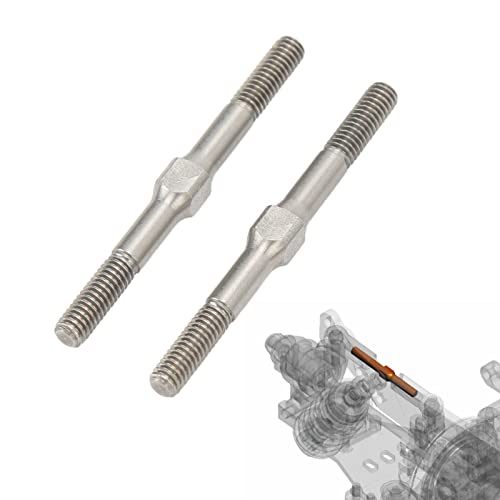 2Pcs RC Steel Turnbuckle, M4 Screw 48mm for ARRMA 1/10 RC Cars Heavy Duty Linkage Rod Upgrade for Granite Big Rock Typhoon Senton 3S Silver