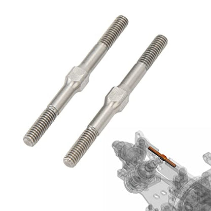 2Pcs RC Steel Turnbuckle, M4 Screw 48mm for ARRMA 1/10 RC Cars Heavy Duty Linkage Rod Upgrade for Granite Big Rock Typhoon Senton 3S Silver