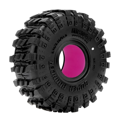 MEUS RACING 1.0" MS6 Super Bouncer Crawler Tires and Super Soft Silicone Rubber Inserts for TRX4M SCX24 FCX24 AX24 1/24 1/18 RC Crawler