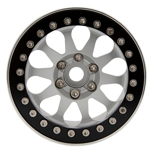 MEUS RACING 2.2 Beadlock Wheels Rims Deep-Dish Wheel for Axial SCX10 Traxxas TRX4 Vanquish VS4-10 Redcat Gen8 1/10 RC Crawler Upgrades (Silver) - color: Silver