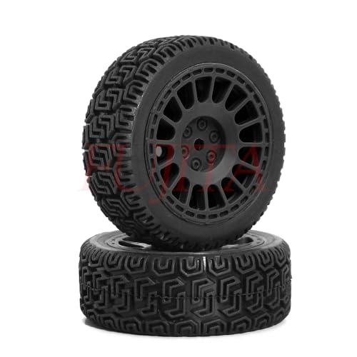 fujita 1/10 RC ON-Road Rubber Racing Tire Rim 68mm OD for 1:10 RC On-Road Touring Drift Car HSP Tamiya XV01 TT01 TT02 HPI Kyosho FAZER MK2（Black B） - color: Black B