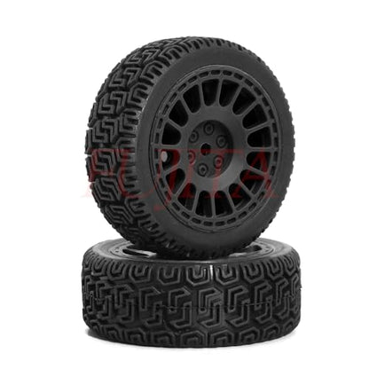 fujita 1/10 RC ON-Road Rubber Racing Tire Rim 68mm OD for 1:10 RC On-Road Touring Drift Car HSP Tamiya XV01 TT01 TT02 HPI Kyosho FAZER MK2（Black B） - color: Black B