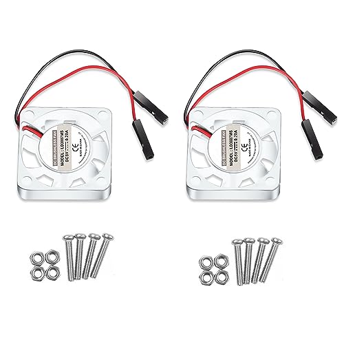 Dorhea 2PCS 30x30x7mm Cooling Fan for Raspberry Pi - 3007 Brushless CPU Fan 3.3V 5V for Pi 4 Model B, 3 B+, 2, 1 B+, RetroFlag NESPI Case - color: Transparent-2pcs