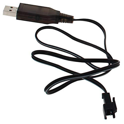 Heyiarbeit RC USB Charging Cable Nickel Cadmium Nickel Hydrogen 7.2V Adapter Cable SM-2P for RC Ni-MH Ni-CD Battery Black 1Pcs - size: SM-2P 1Pcs