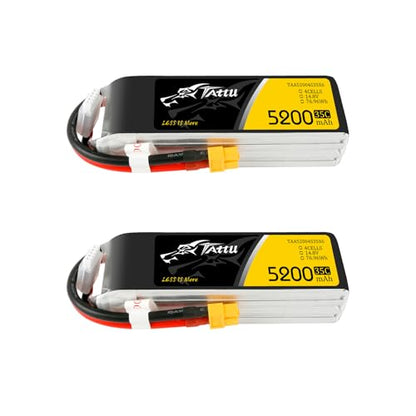 TATTU G-tech 5200mAh 4S1P 35C 14.8V Lipo Battery Pack with XT60 Plug(2Pcs)