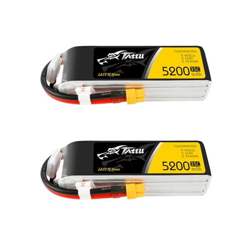 TATTU G-tech 5200mAh 4S1P 35C 14.8V Lipo Battery Pack with XT60 Plug(2Pcs)
